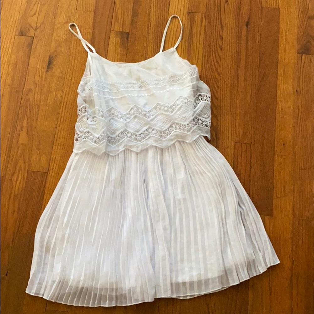 Pleated white dress